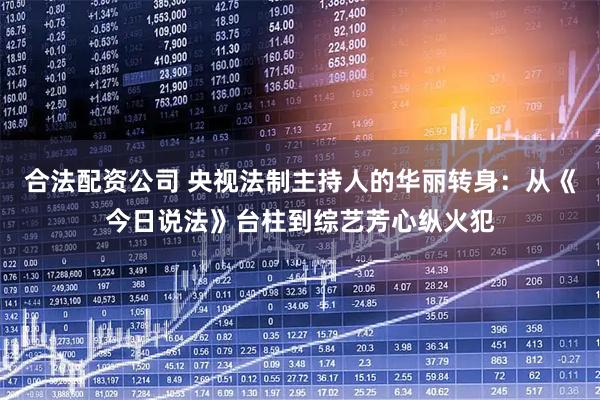 合法配资公司 央视法制主持人的华丽转身：从《今日说法》台柱到综艺芳心纵火犯